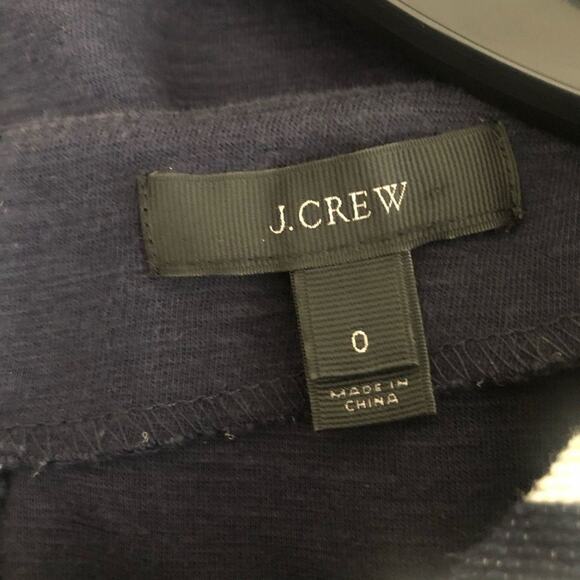 J Crew Stripe Knit Shift Dress Navy Blue Ivory Cream exposed zipper - Picture 8 of 8